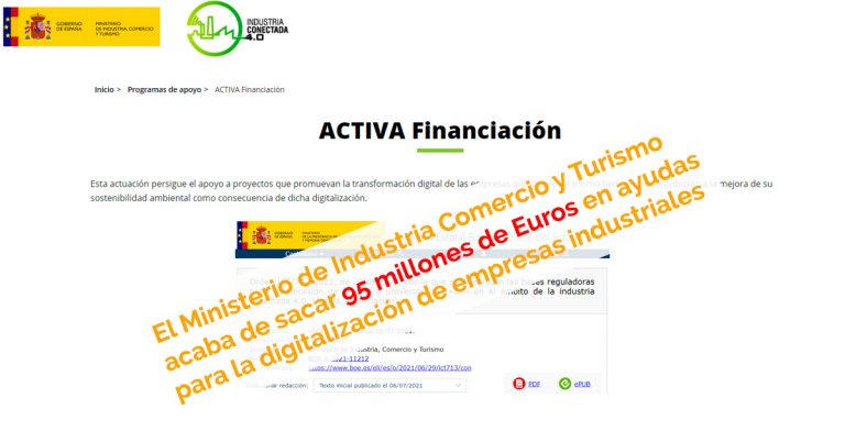 95 millones de euros para digitalización de empresas industriales