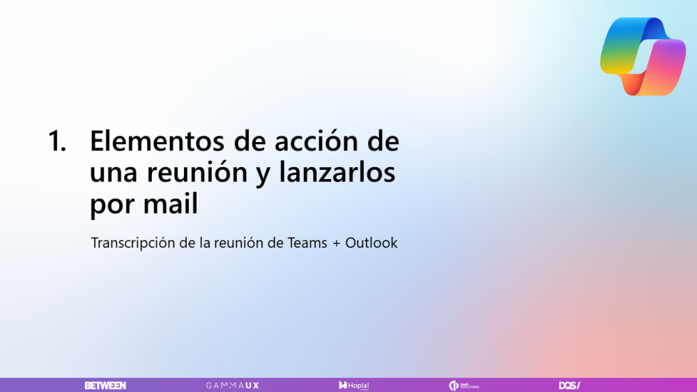 Elementos de acción de una reunión y lanzarlos por mail