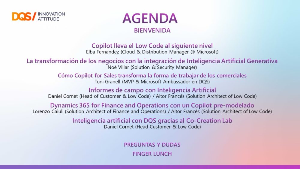 Agenda evento presencial Microsoft Madrid - 6 de junio de 2024