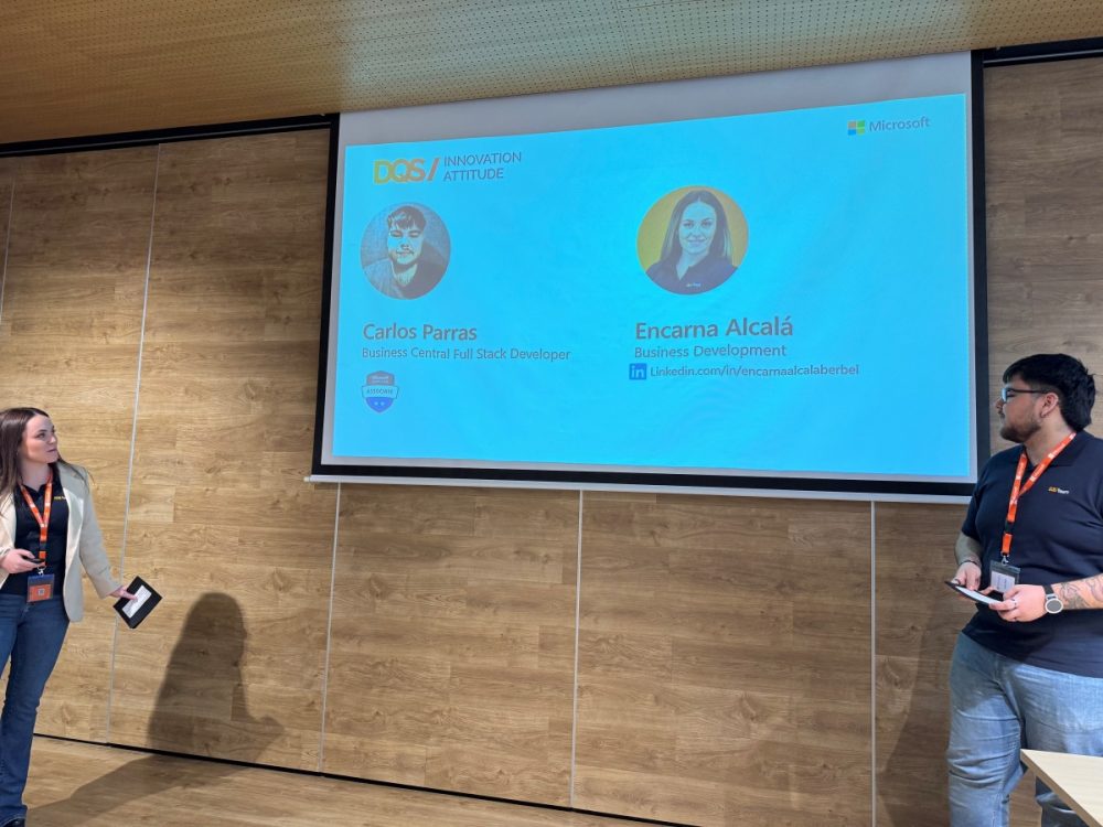 Carlos Parras (Developer de BC en DQS) y Encarna Alcalá (Business Development en DQS)