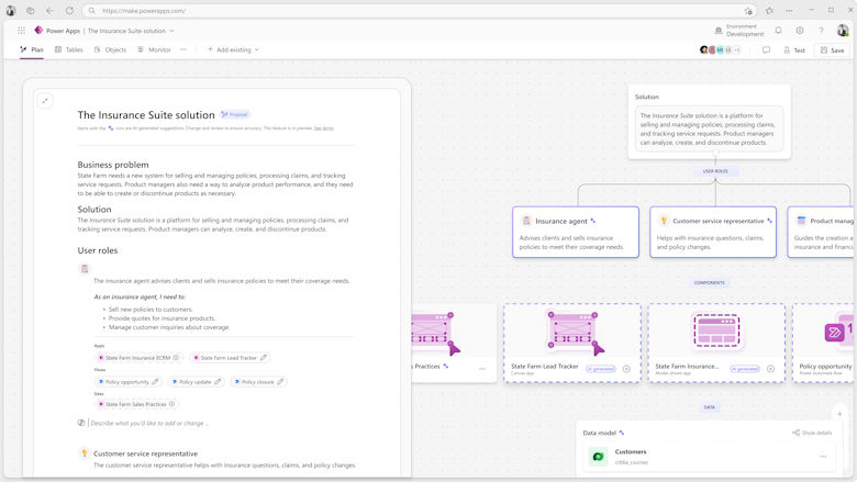 Copilot te ayuda a planificar soluciones a problemas empresariales.