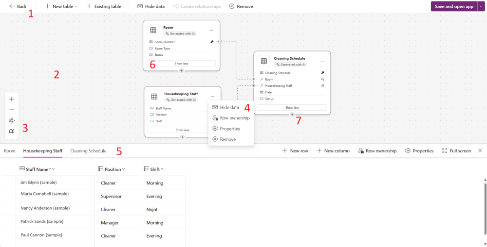 Trabajar con tablas existentes al visualizar datos complejos.